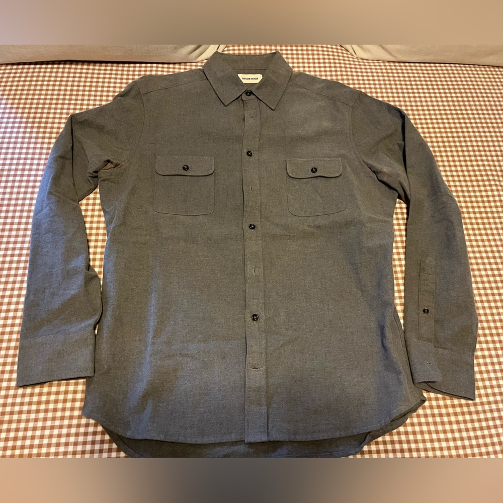Taylor Stitch Charcoal Button-Up Shirt Jacket